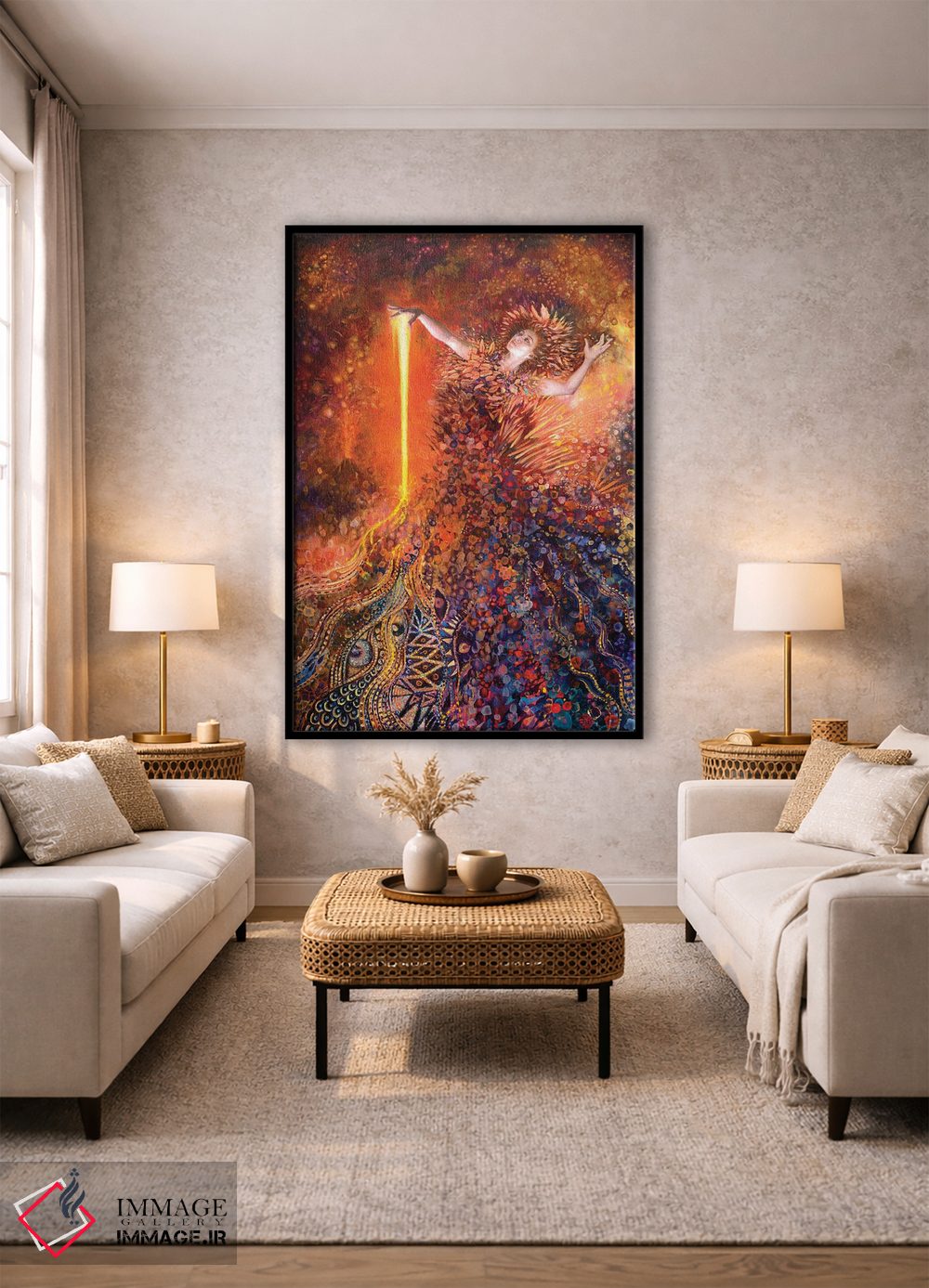 تابلو دکوراتیو الهه آتش اثر آیریس اسکات - D3B