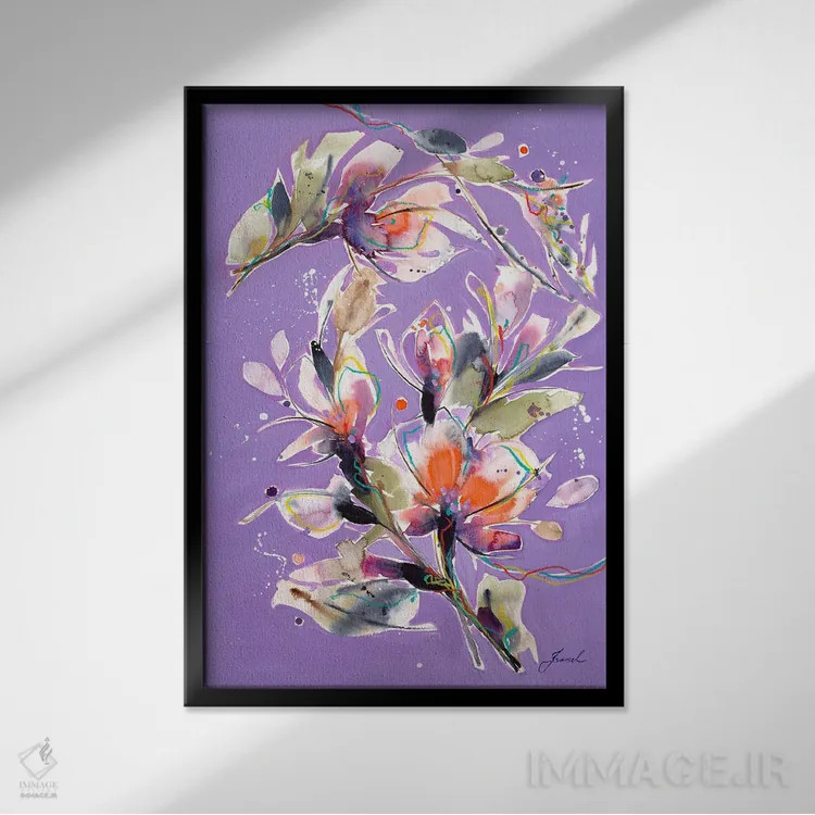 تابلو انتزاعی رویاهای جدید II اثر ایزابل کراوزه - نمای قابدار مشکی