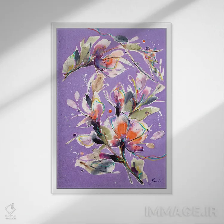 تابلو انتزاعی رویاهای جدید II اثر ایزابل کراوزه - نمای قابدار سفید