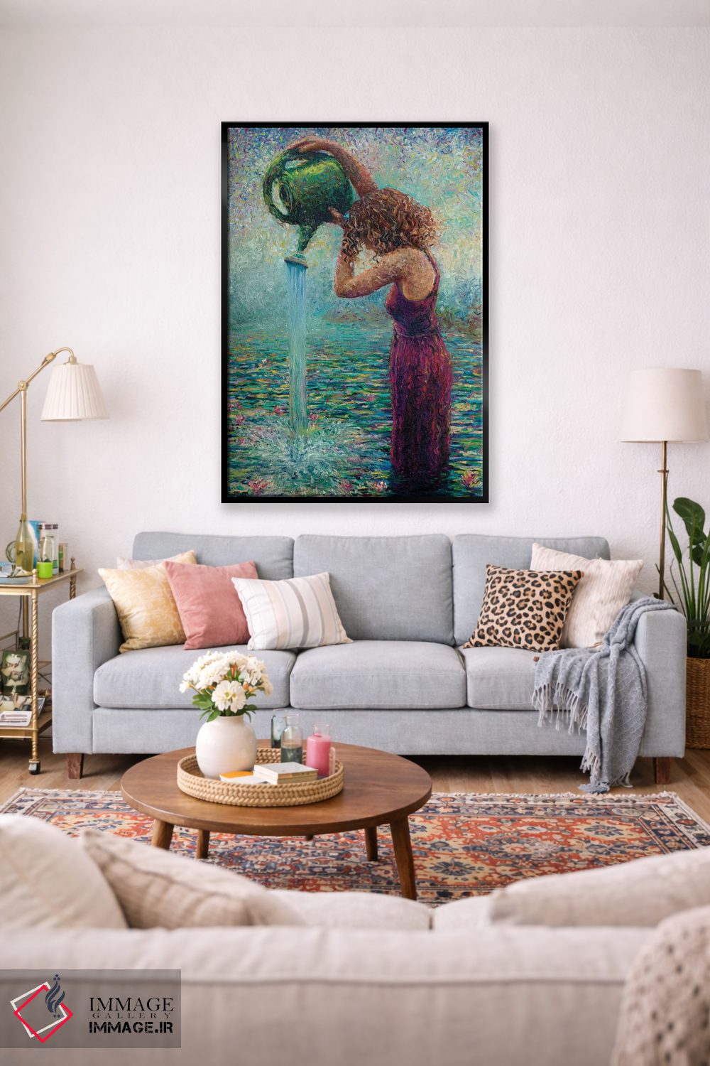 تابلو دکوراتیو نیلوفرهای آبی تشنه اثر آیریس اسکات - D1B