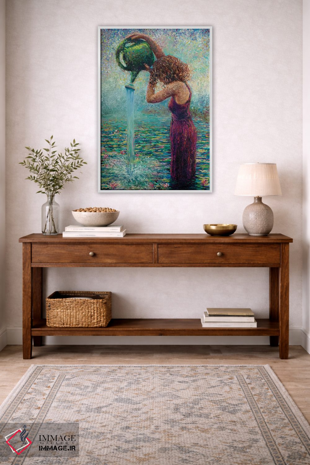 تابلو دکوراتیو نیلوفرهای آبی تشنه اثر آیریس اسکات - D3W