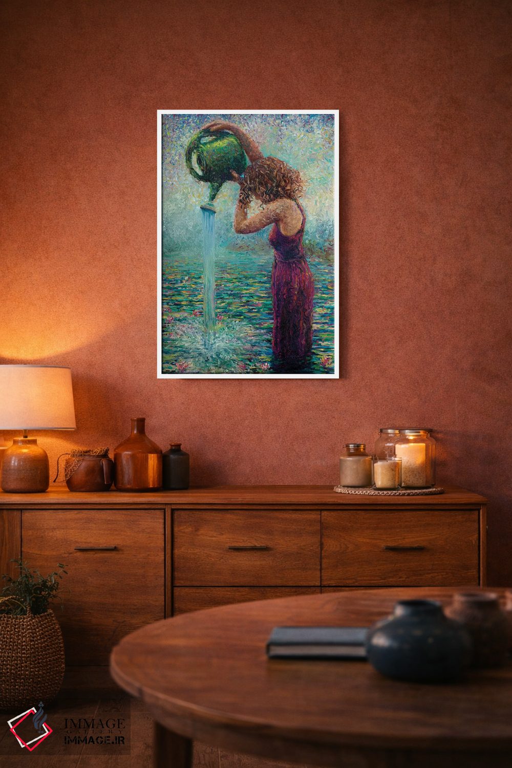 تابلو دکوراتیو نیلوفرهای آبی تشنه اثر آیریس اسکات - D4W