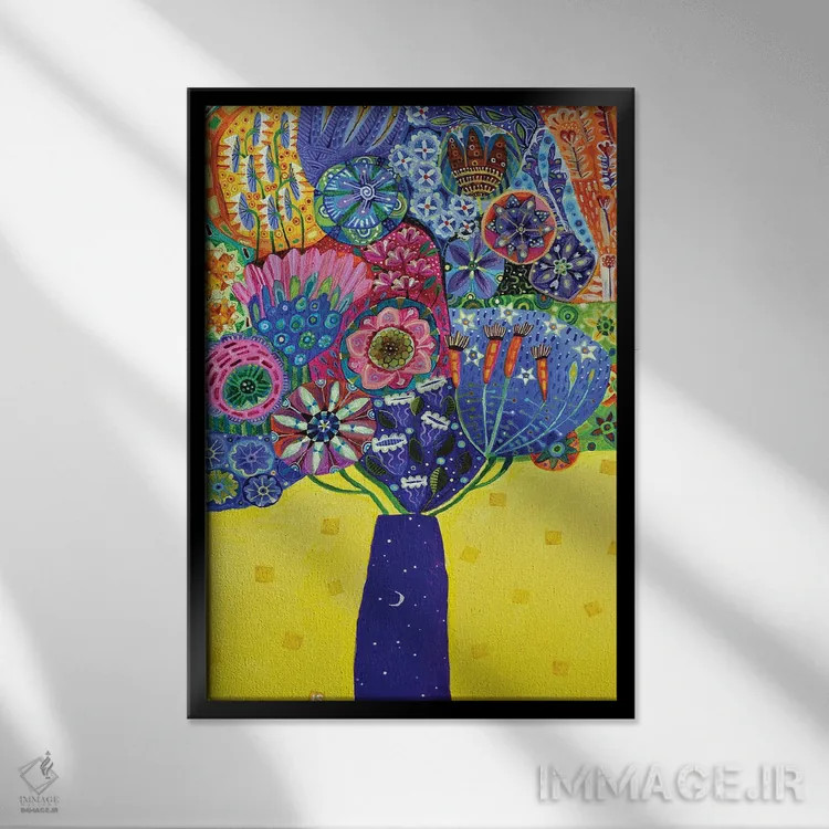 تابلو دکوراتیو آسمان شب اثر ایماجن اسکیلی - نمای قابدار مشکی