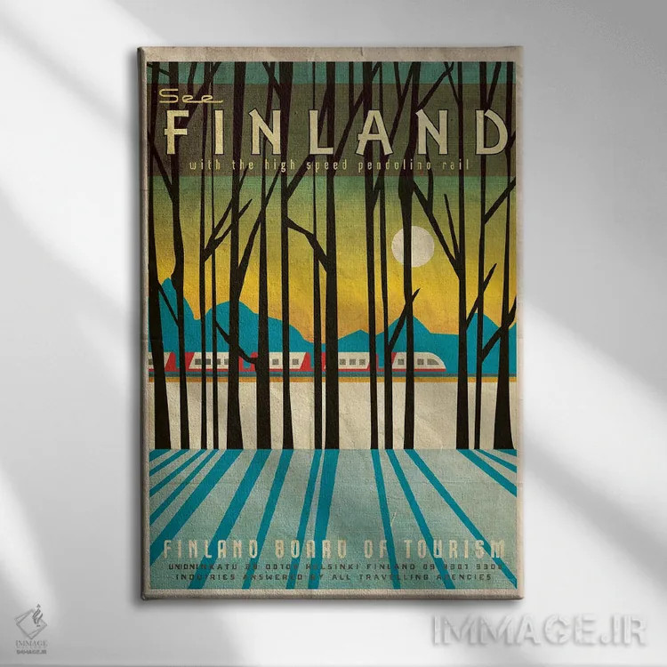 تابلو دکوراتیو فنلاند-پندولینو اثر میسی ایمز - نمای روبهرو روی دیوار