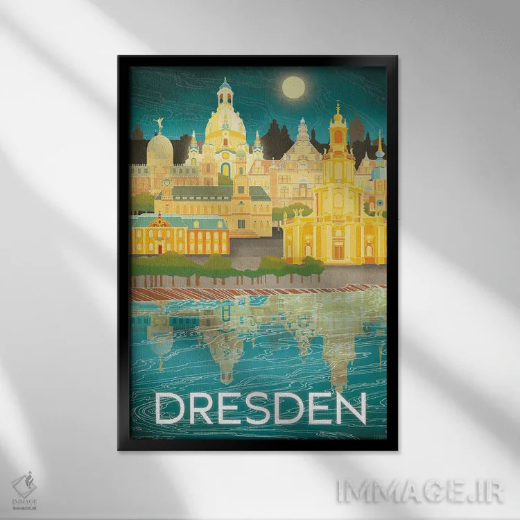 تابلو دکوراتیو آلمان-درسدن اثر میسی ایمز - نمای قابدار مشکی