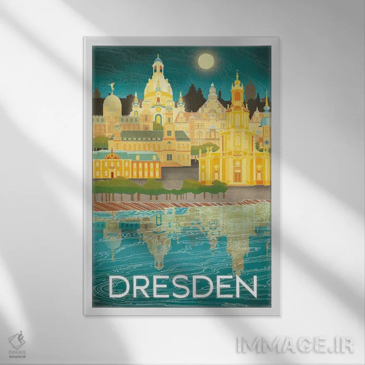 تابلو دکوراتیو آلمان-درسدن اثر میسی ایمز - نمای قابدار سفید