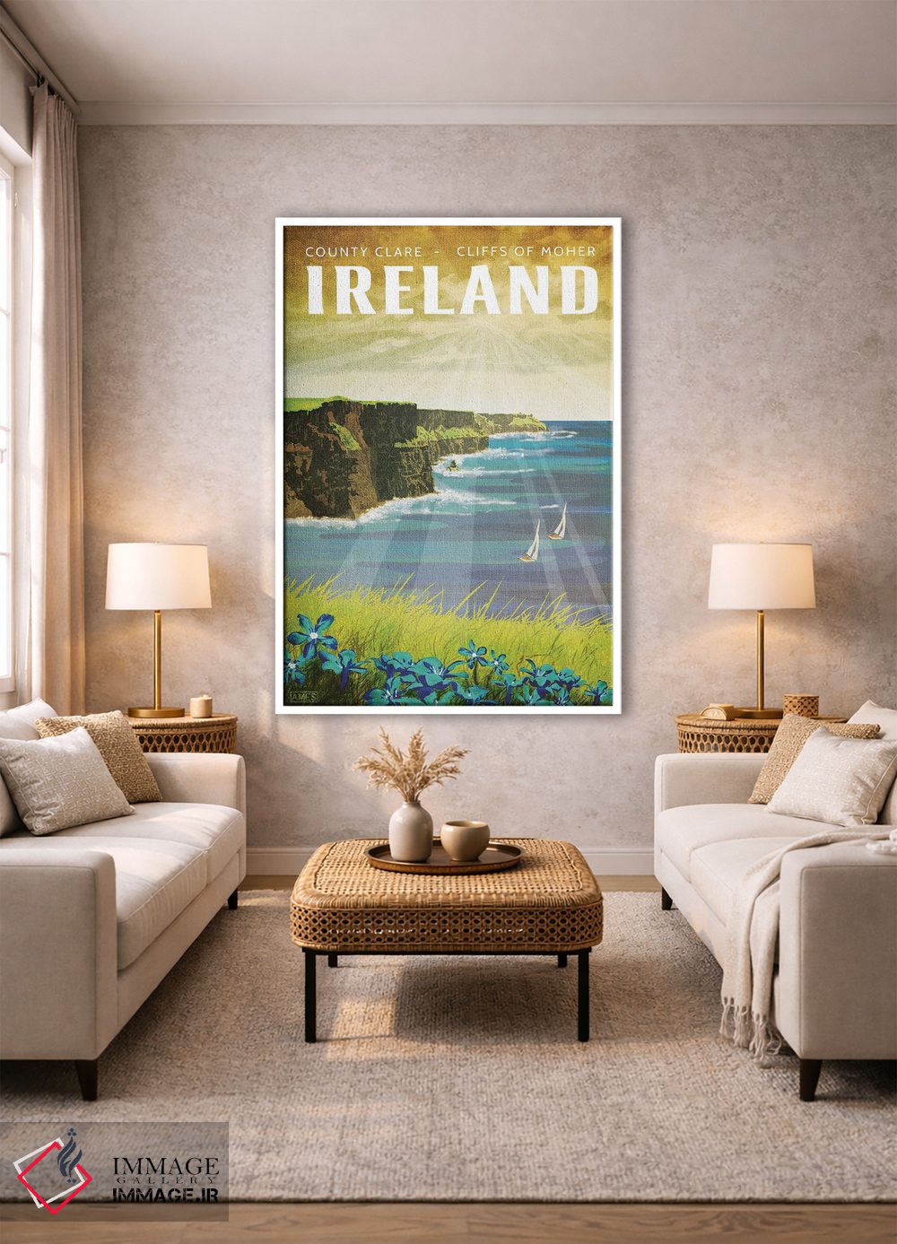تابلو دکوراتیو ایرلند-صخره های موهر اثر میسی ایمز - D1W