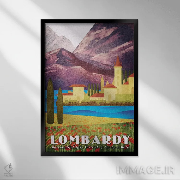تابلو دکوراتیو ایتالیا-لمباردی اثر میسی ایمز - نمای قابدار مشکی