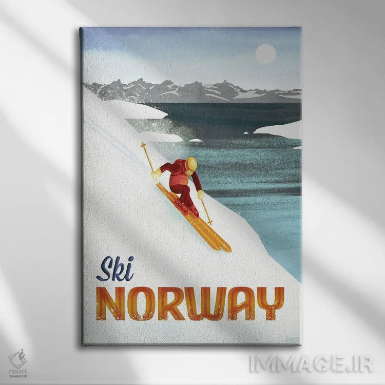 تابلو دکوراتیو نروژ-اسکی اثر میسی ایمز - نمای روبهرو روی دیوار