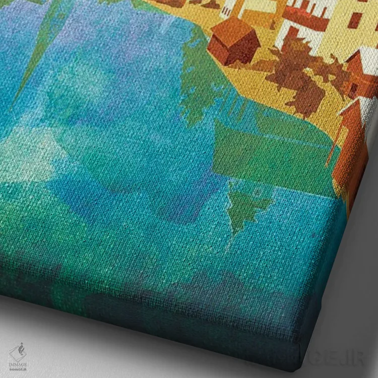 تابلو دکوراتیو اتریش-هالشتات اثر میسی ایمز - نمای نزدیک بافت بوم