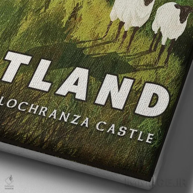 تابلو مدرن اسکاتلند-آران اثر میسی ایمز - نمای نزدیک بافت بوم