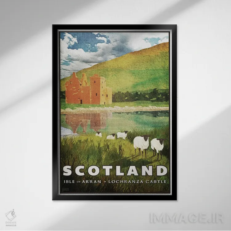 تابلو مدرن اسکاتلند-آران اثر میسی ایمز - نمای قابدار مشکی