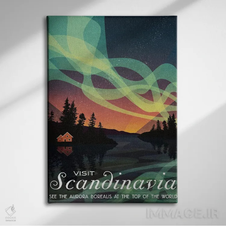 تابلو دکوراتیو سوئد-اسکانباوراوی اثر میسی ایمز - نمای روبهرو روی دیوار