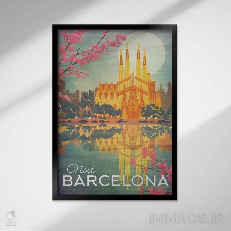 تابلو دکوراتیو اسپانیا-بارسلونا اثر میسی ایمز - نمای قابدار مشکی