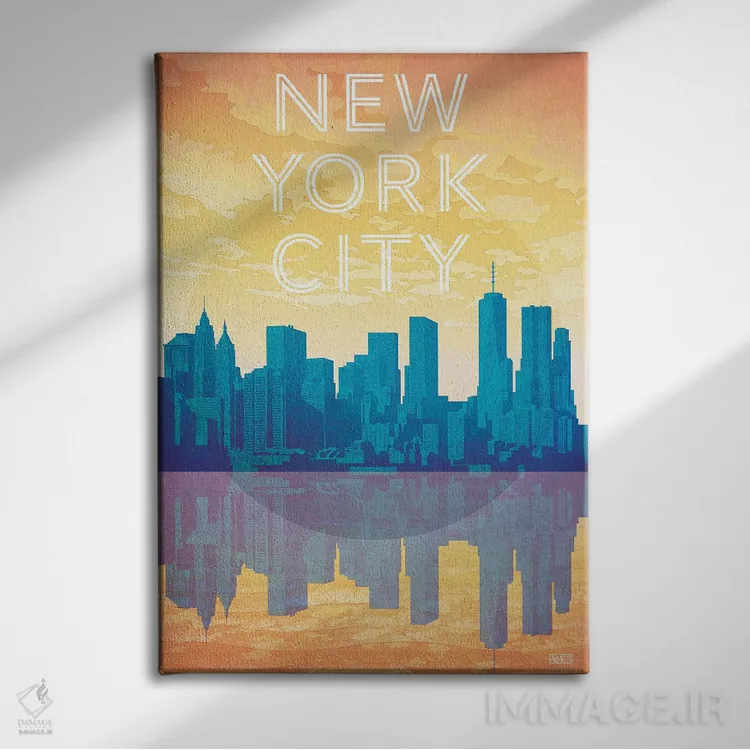 تابلو دکوراتیو آمریکا-نیویورک سیتی اثر میسی ایمز - نمای روبهرو روی دیوار