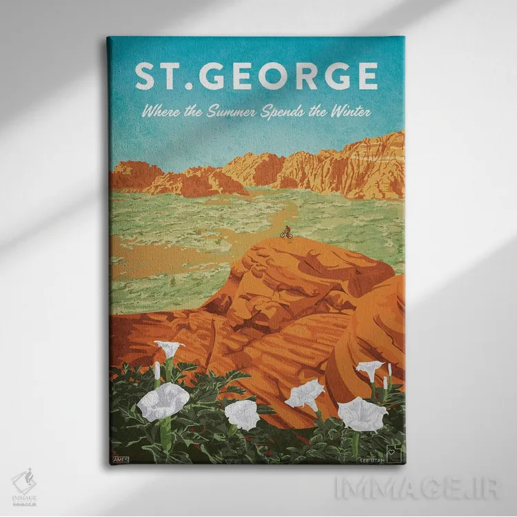 تابلو دکوراتیو آمریکا-یوتا سنت جورج اثر میسی ایمز - نمای روبهرو روی دیوار