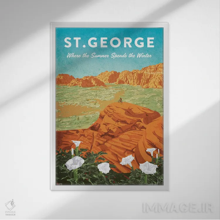 تابلو دکوراتیو آمریکا-یوتا سنت جورج اثر میسی ایمز - نمای قابدار سفید