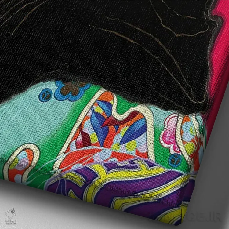 تابلو دکوراتیو نشت شعله اثر ایتو چیئکو - نمای نزدیک بافت بوم