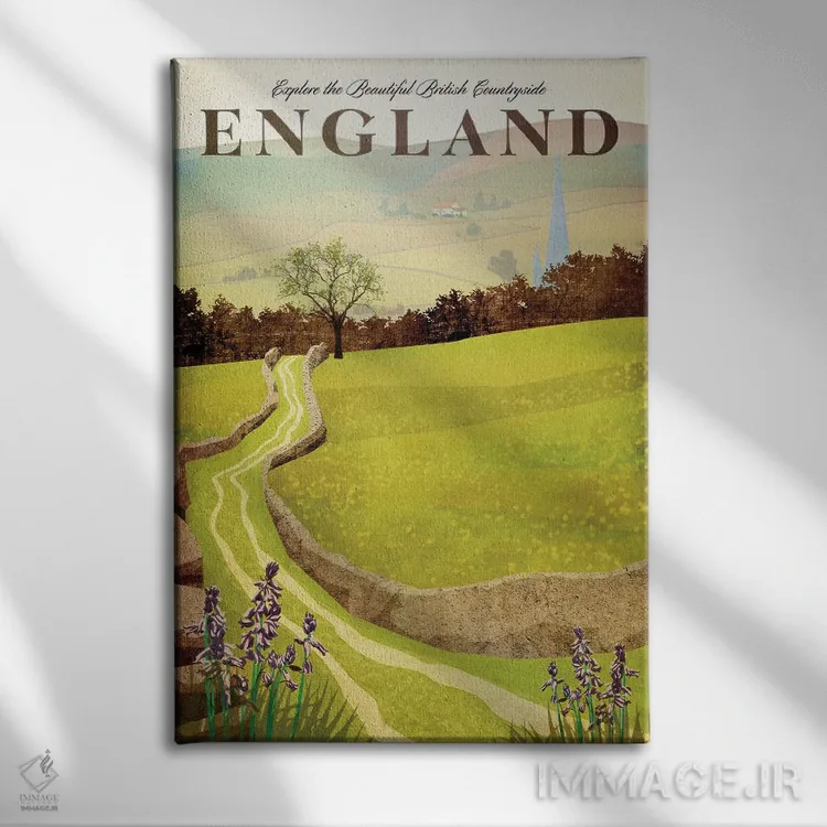 تابلو مدرن انگلستان-حومه بریتانیا اثر میسی ایمز - نمای روبهرو روی دیوار