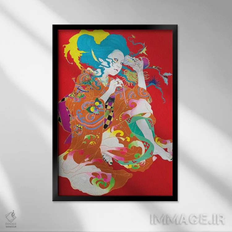 تابلو دکوراتیو روز دختران بیرون اثر ایتو چیئکو - نمای قابدار مشکی