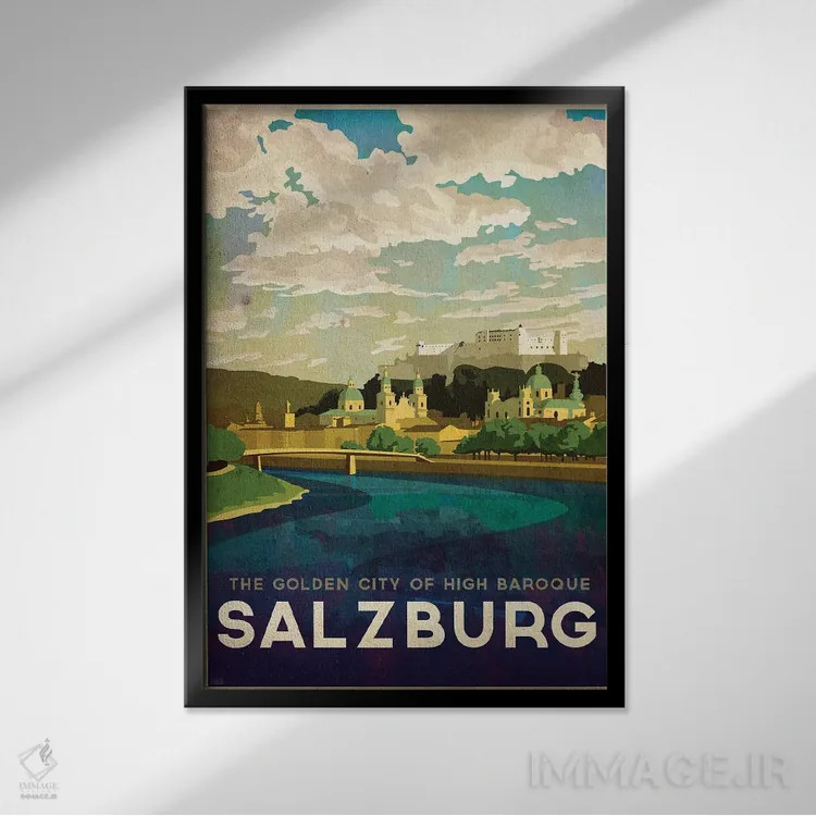 تابلو دکوراتیو اتریش-زالسبورگ اثر میسی ایمز - نمای قابدار مشکی