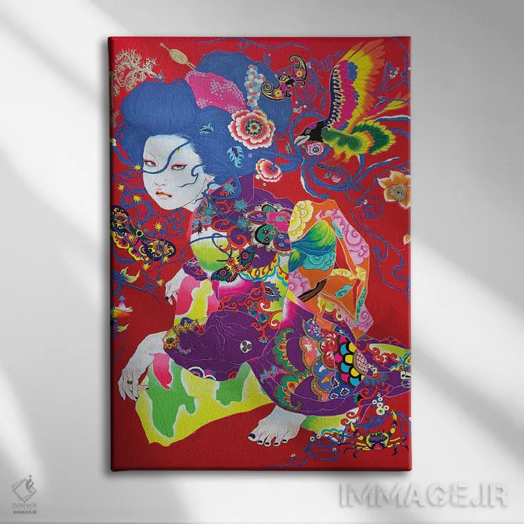 تابلو دکوراتیو قاپیدن، کشیدن و پاره کردن اثر ایتو چیئکو - نمای روبهرو روی دیوار