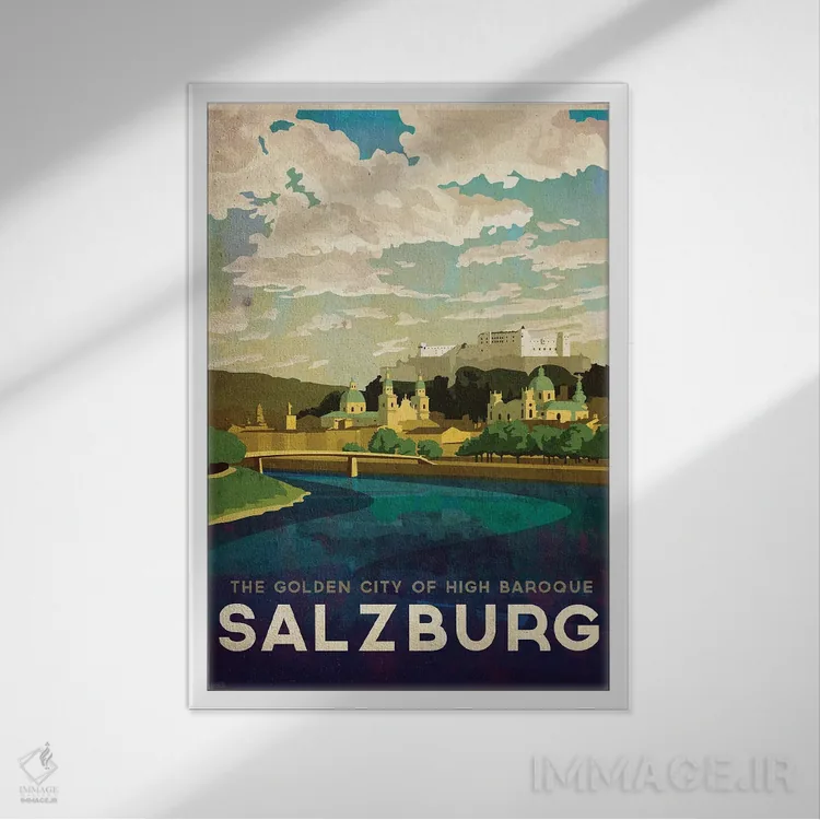 تابلو دکوراتیو اتریش-زالسبورگ اثر میسی ایمز - نمای قابدار سفید