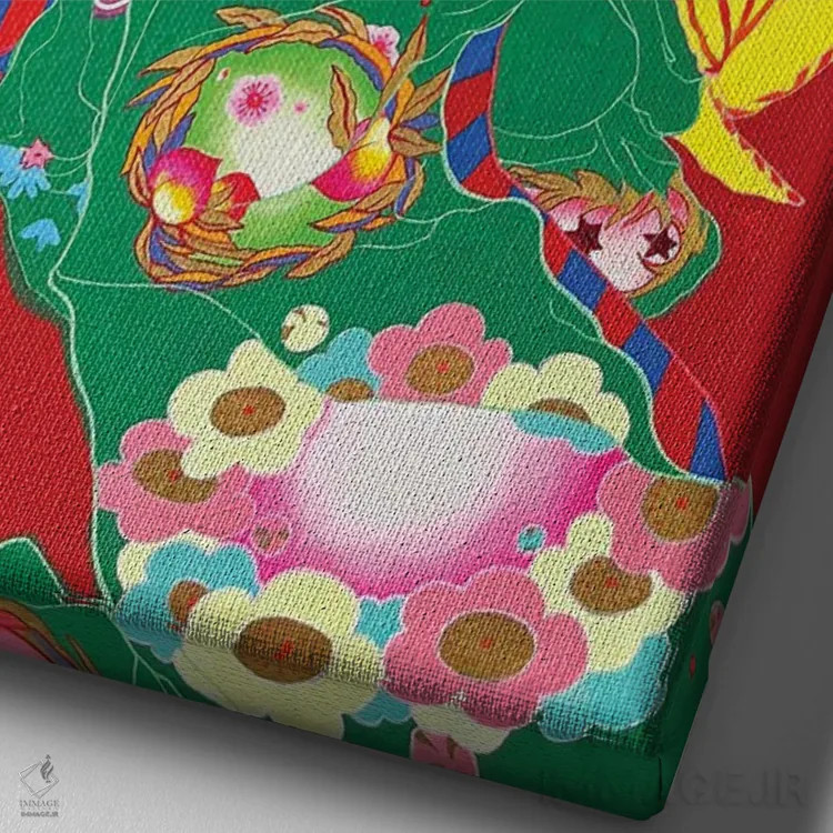 تابلو دکوراتیو روز دختران بیرون اثر ایتو چیئکو - نمای نزدیک بافت بوم