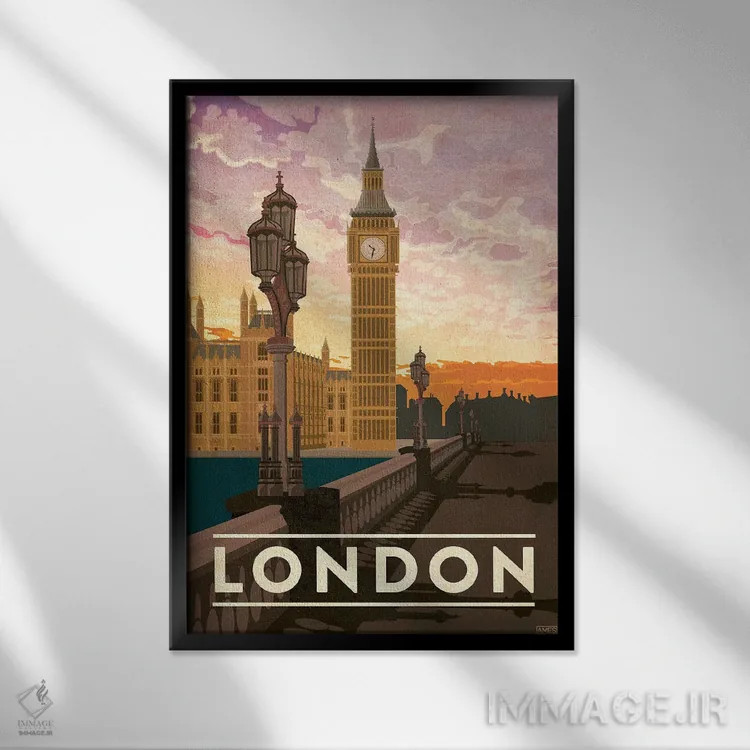 تابلو دکوراتیو انگلستان-لندن اثر میسی ایمز - نمای قابدار مشکی