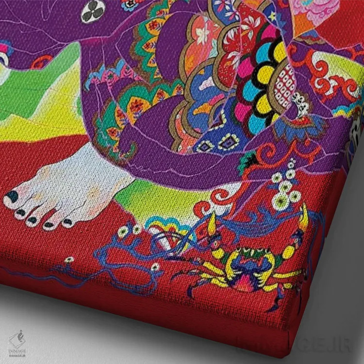 تابلو دکوراتیو قاپیدن، کشیدن و پاره کردن اثر ایتو چیئکو - نمای نزدیک بافت بوم