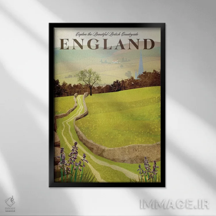 تابلو مدرن انگلستان-حومه بریتانیا اثر میسی ایمز - نمای قابدار مشکی