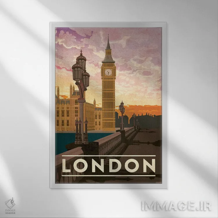 تابلو دکوراتیو انگلستان-لندن اثر میسی ایمز - نمای قابدار سفید