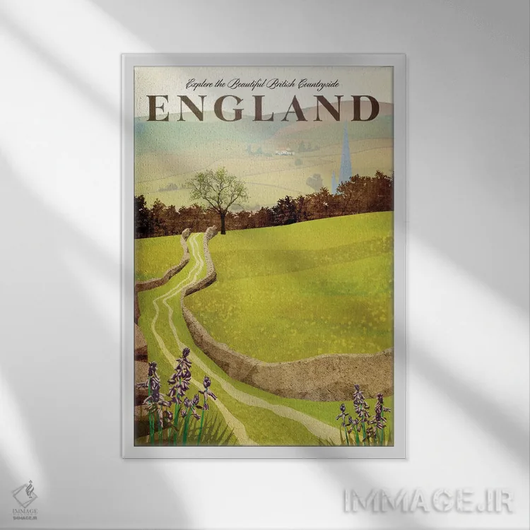تابلو مدرن انگلستان-حومه بریتانیا اثر میسی ایمز - نمای قابدار سفید