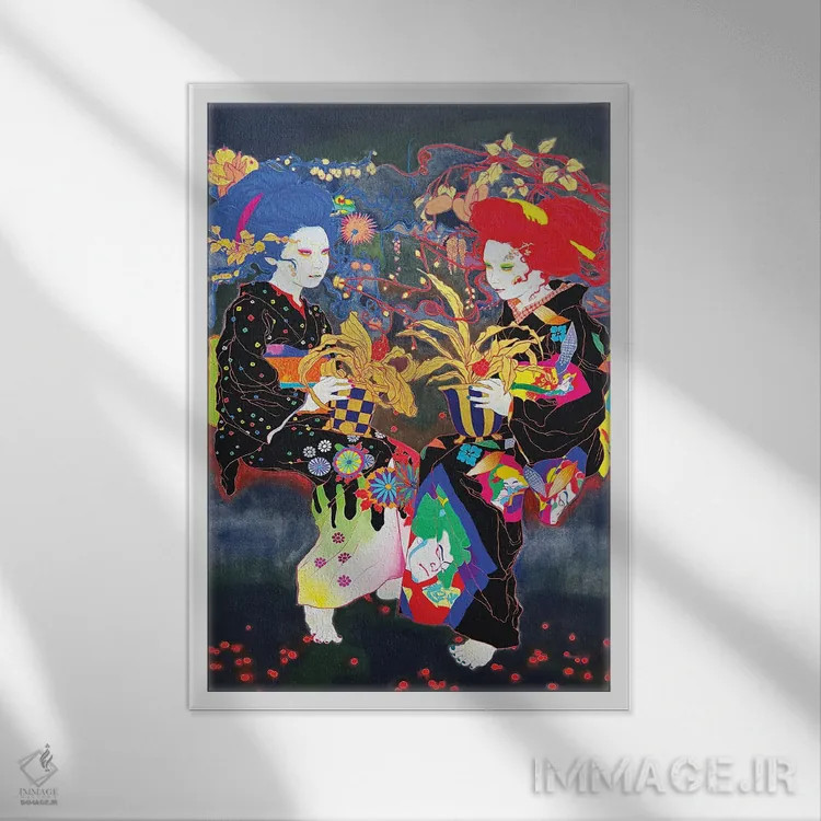 تابلو دکوراتیو رهودئا ژاپونیکا اثر ایتو چیئکو - نمای قابدار سفید
