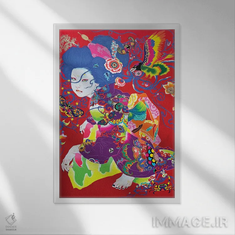 تابلو دکوراتیو قاپیدن، کشیدن و پاره کردن اثر ایتو چیئکو - نمای قابدار سفید