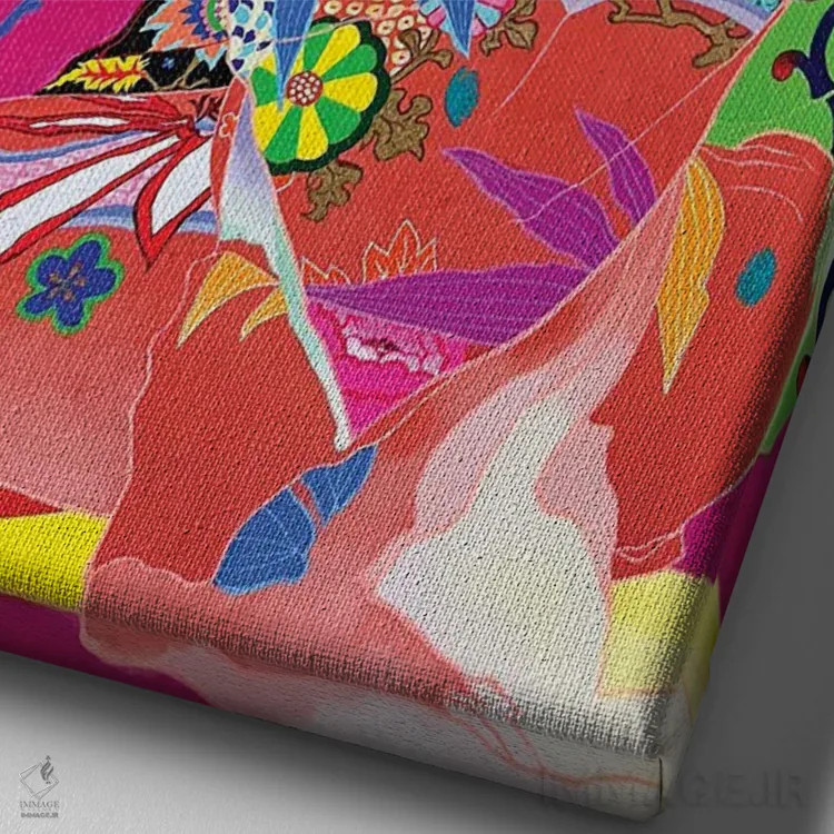 تابلو دکوراتیو زردآلو اثر ایتو چیئکو - نمای نزدیک بافت بوم