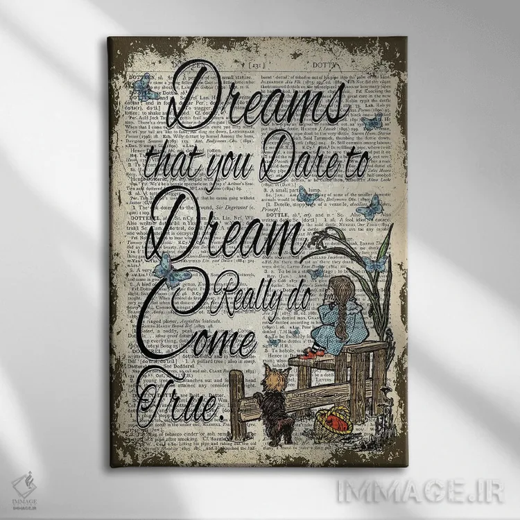 تابلو دکوراتیو جادوگر شهر از "رویا" اثر این د فریم شاپ - نمای روبهرو روی دیوار