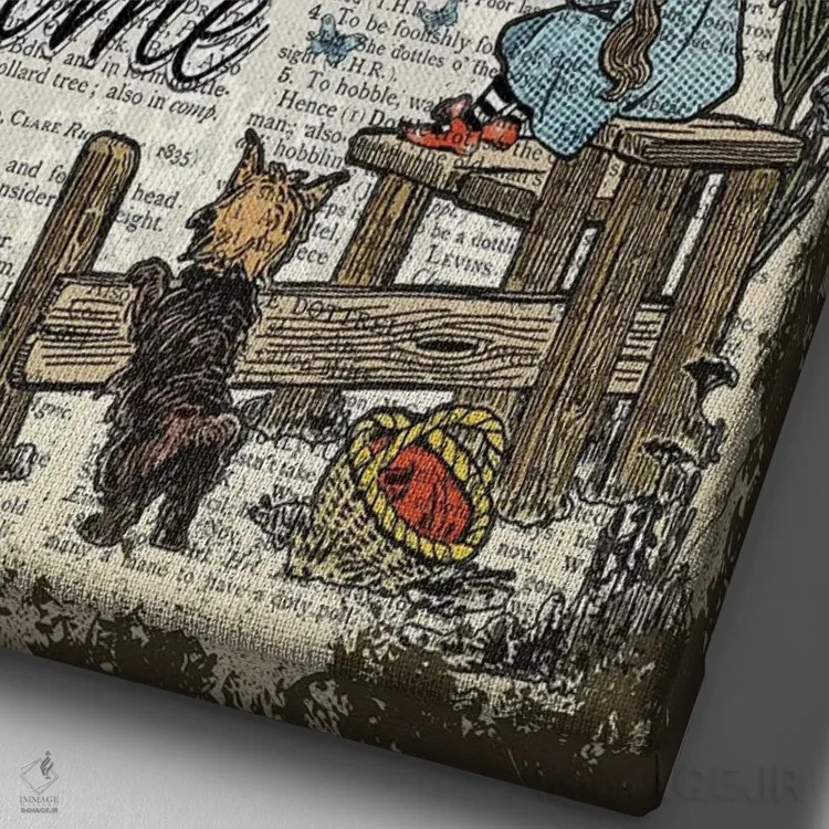 تابلو دکوراتیو جادوگر شهر از "رویا" اثر این د فریم شاپ - نمای نزدیک بافت بوم