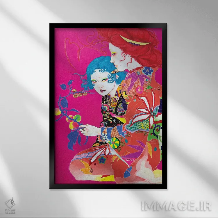 تابلو دکوراتیو زردآلو اثر ایتو چیئکو - نمای قابدار مشکی