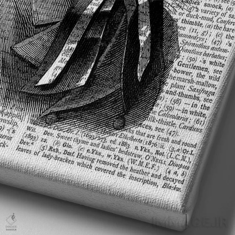 تابلو دکوراتیو بانوی ویکتوریایی اثر این د فریم شاپ - نمای نزدیک بافت بوم