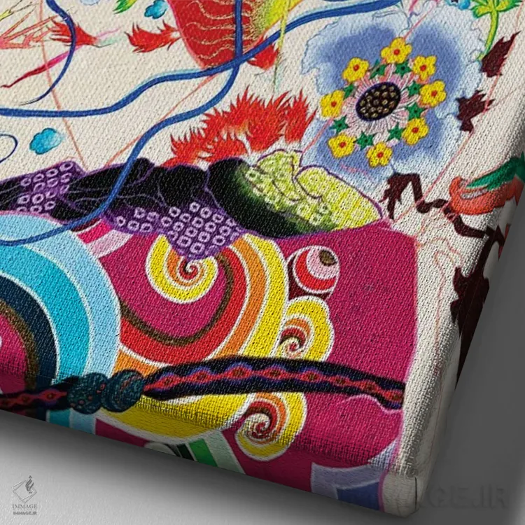 تابلو دکوراتیو تاباندن برق اثر ایتو چیئکو - نمای نزدیک بافت بوم