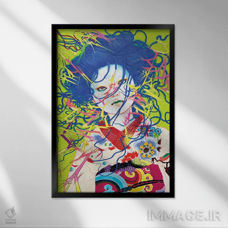 تابلو دکوراتیو تاباندن برق اثر ایتو چیئکو - نمای قابدار مشکی