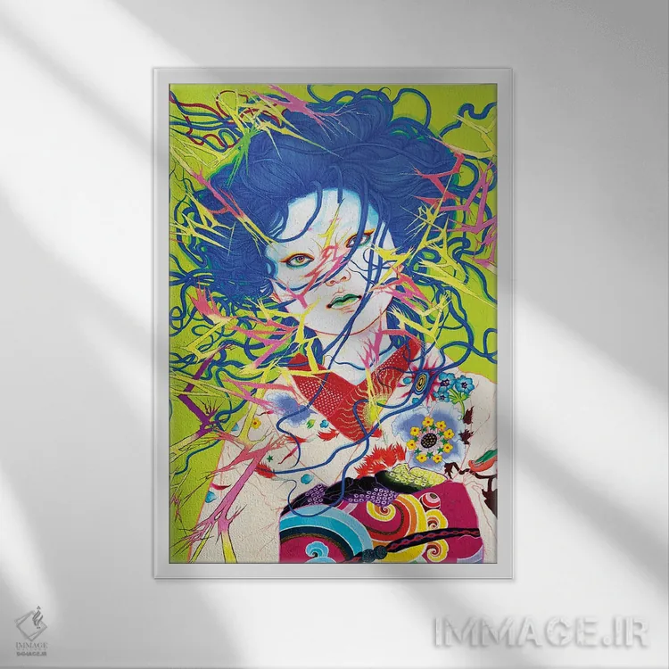 تابلو دکوراتیو تاباندن برق اثر ایتو چیئکو - نمای قابدار سفید