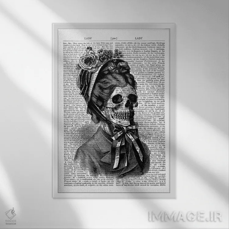 تابلو دکوراتیو بانوی ویکتوریایی اثر این د فریم شاپ - نمای قابدار سفید