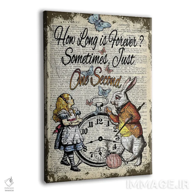 تابلو دکوراتیو آلیس در سرزمین عجایب "یک ثانیه" اثر این د فریم شاپ - نمای پرسپکتیو محصول