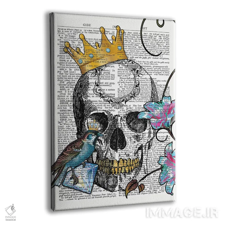 تابلو دکوراتیو شاه پرنده آبی اثر این د فریم شاپ - نمای پرسپکتیو محصول