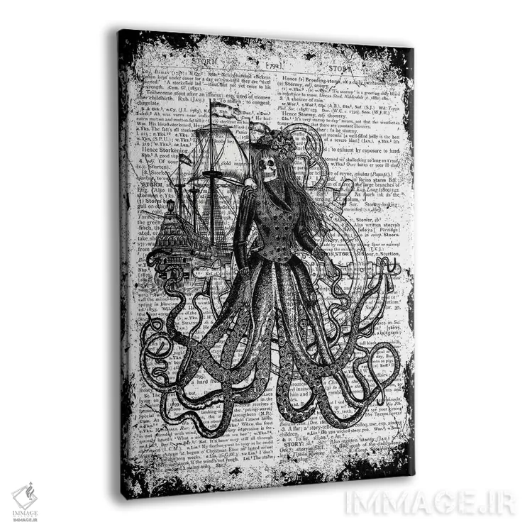 تابلو دکوراتیو عجیب بودن دریایی "بانوی دریا" اثر این د فریم شاپ - نمای پرسپکتیو محصول