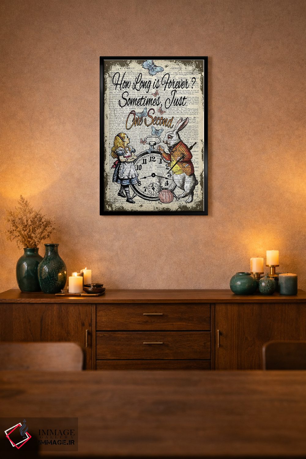 تابلو دکوراتیو آلیس در سرزمین عجایب "یک ثانیه" اثر این د فریم شاپ - D2B