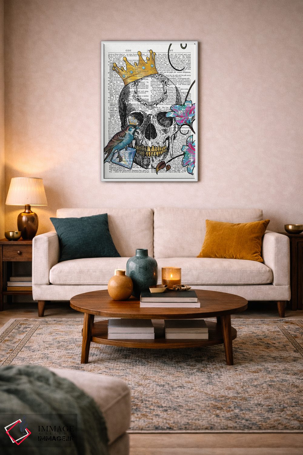 تابلو دکوراتیو شاه پرنده آبی اثر این د فریم شاپ - D3W