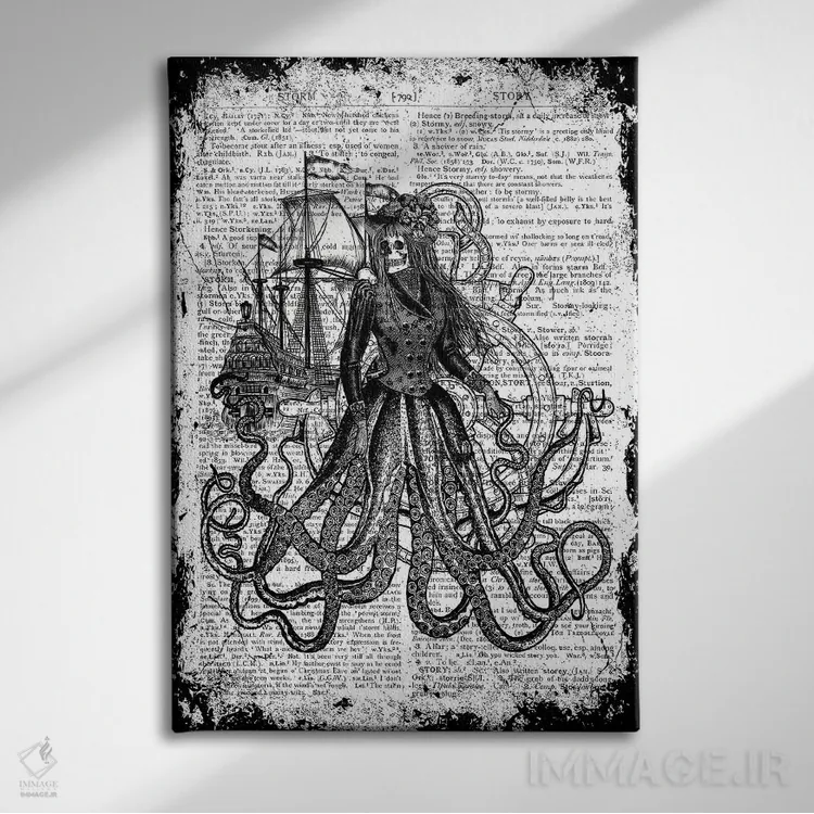 تابلو دکوراتیو عجیب بودن دریایی "بانوی دریا" اثر این د فریم شاپ - نمای روبهرو روی دیوار